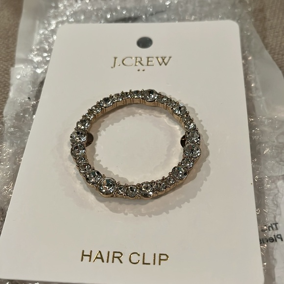 J. Crew Circle Circle Rhinestone Hair Barrette/NWT - Picture 3 of 8